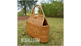 full handmade handwoven handbag balinese ethnic design natural